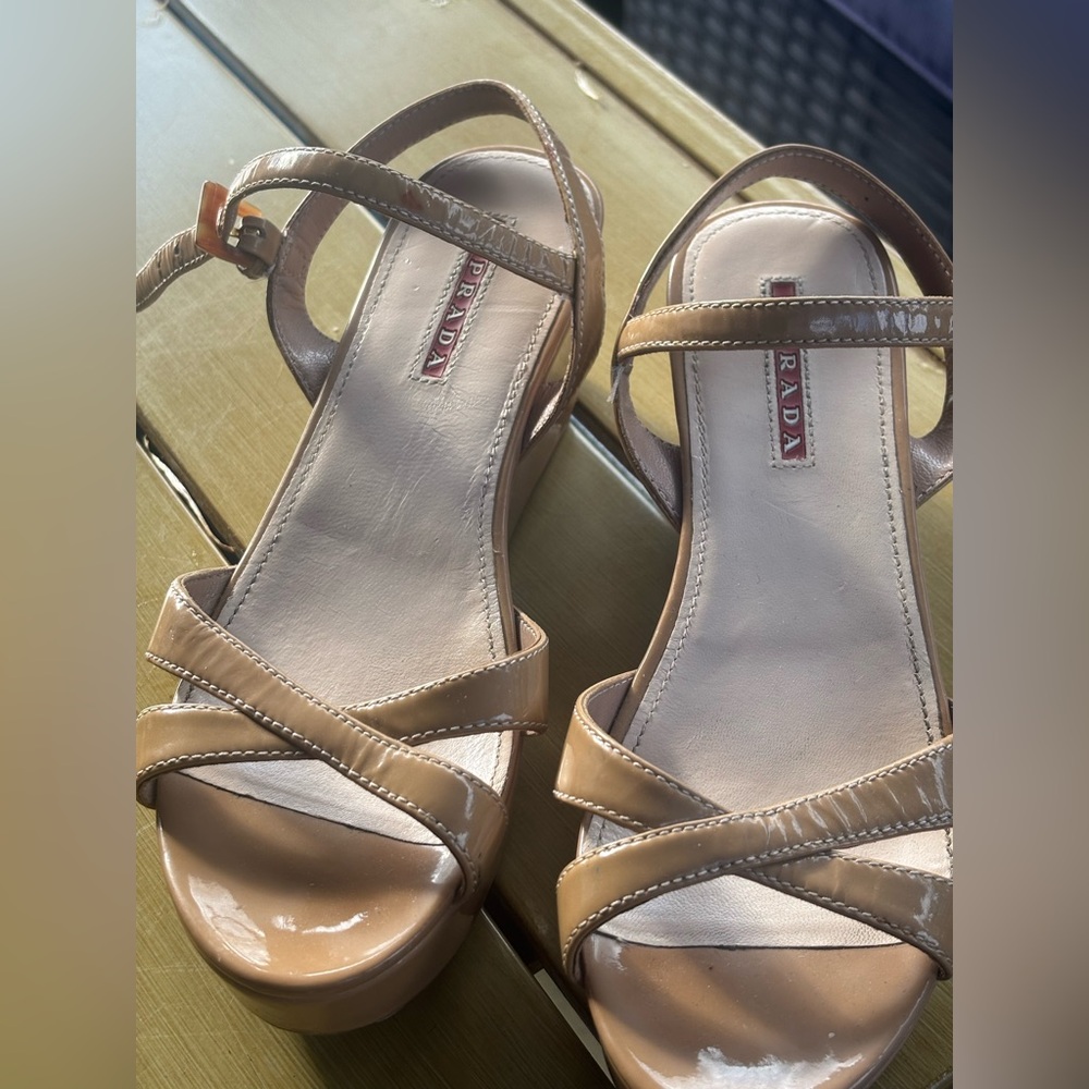 PRADA Tan Sandals, Size: 36 1/2 - Picture 12 of 17